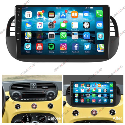 9'' Android 11 Autoradio Stereo GPS Navi Wifi RDS Wifi Für Fiat 500 2007-2015