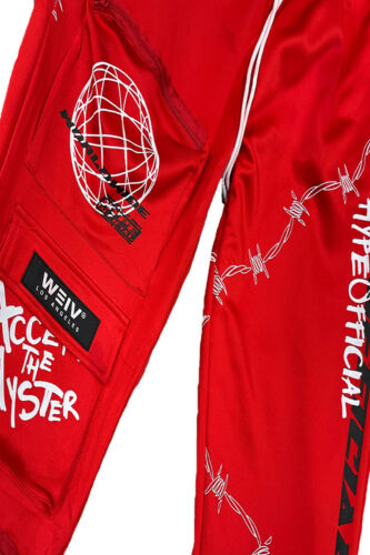 Herren Freizeithose Streetwear schmale Passform Hose Cargo Jogger Hip Hop Grafik Hose - Bild 15 von 32