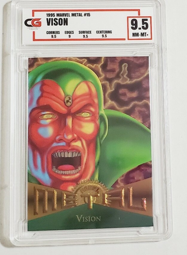 スケッチカード Marvel Vision 1995 Marvel Metal #15 Vision Trading Card Graded 9.5 CG