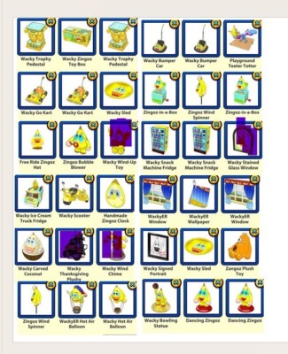 Webkinz Virtual  wackey zingo  Leave note in reply to seller what items you pick