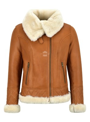 Ladies Sheepskin Jacket White Shearling 