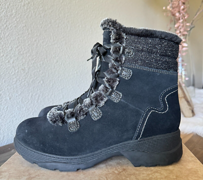 #ad Clarks Boots Womens 8.5 M Aveleigh Fur Lined Waterproof Zip Lace U Outdoor Shoes $29.99