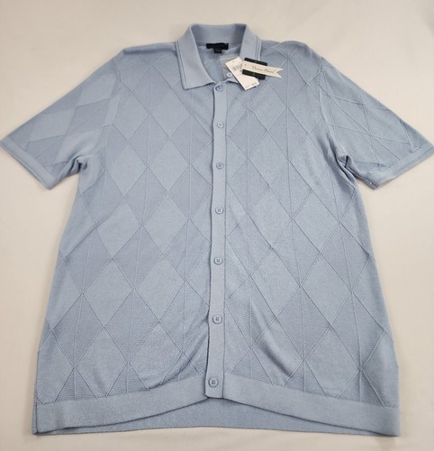 MAGASCHONI Sweater Shirt Adult M Medium GM40116M Blue Cotton Viscose $68 Mens - 第 1/9 張圖片
