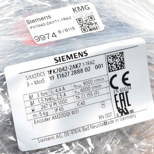 Siemens SIMOTICS S Synchronmotor 1FK7042-2AK71-1RA2 1FK7 042-2AK71-1RA2 -unused- - Bild 2 von 2