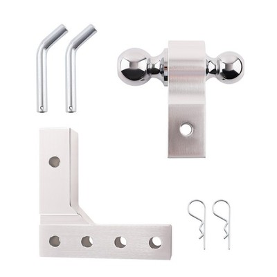 2 Inch Trailer Connection Receiver 6 Inch Drop Adjustable Aluminum Dual Ball