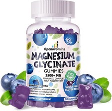 Magnesium Glycinate Gummies 2500mg - Sugar Free Magnesium Potassium Supplement w