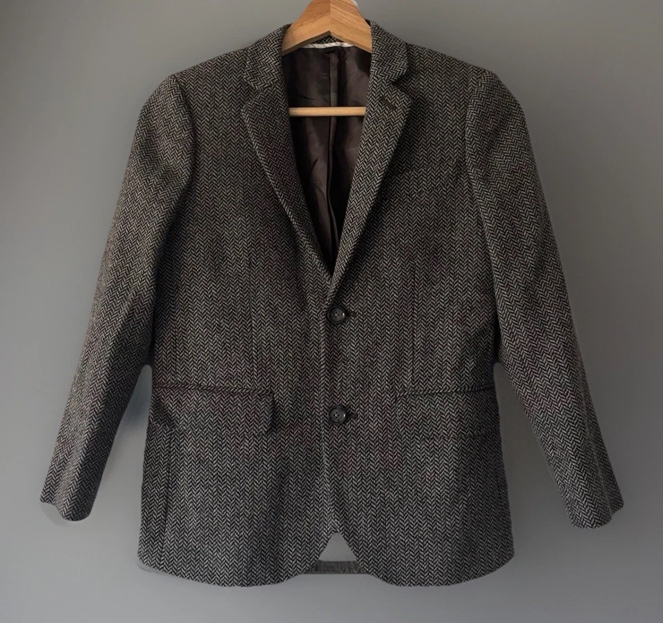 J CREW CREWCUTS LUDLOW JACKET WOOL BLEND HERRINGBONE BLAZER Sz 10 Preppy Holiday - Image 2 of 4