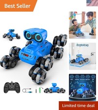 Durable All-Terrain RC Robot Car with 360  Rotation  Built-in Music - Ages 4-12