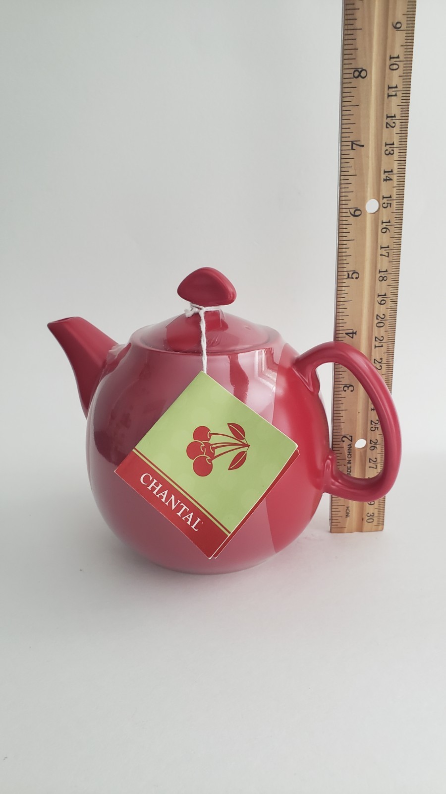 Chantal red stoneware teapot with lid .75 quart satin glaze 2003 NEW OLD STOCK