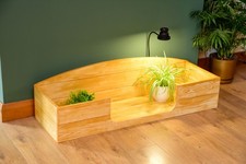 4ft Open Top Wood Effect Tortoise Table with Glass Window