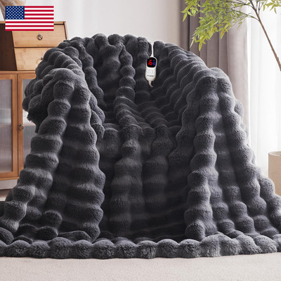 Anysay Heated Blanket Throw 1/2/4/6/8 Hours Auto-Off 10 Heat Level 50 60 Cozy