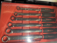 Snap-on 6-piece 12-point Sae Flank Drive Soft Grip Box Wrench Set New