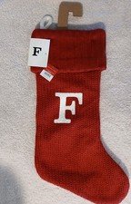 Wondershop Red Christmas Stocking Monogram Initial Letter F Knit NWT Target