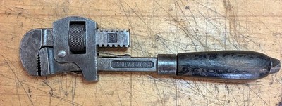 Popular Morco Stillson Adjustable Wrench Wood Handle Moore Drop Forging USA