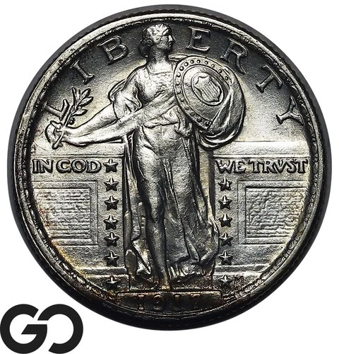 1917 Standing Liberty Quarter Type 2, FULL Head, Gem BU++ FH