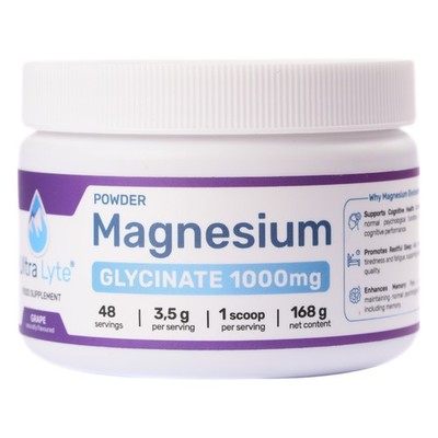 Ultra Lyte Magnesium Glycinat 1000mg Pulver Traube 48 Portionen Spuren Mineralien