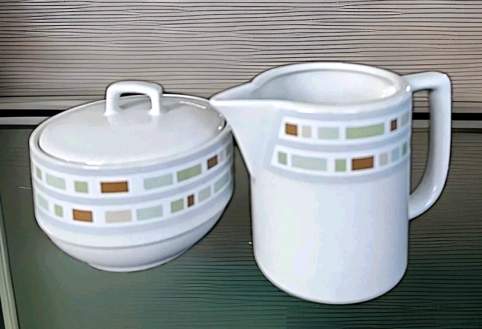 Винтажный Studio Nova керамика мозаика камень сахарница и сливочник комплект HG407 - Изображение 2 из 4