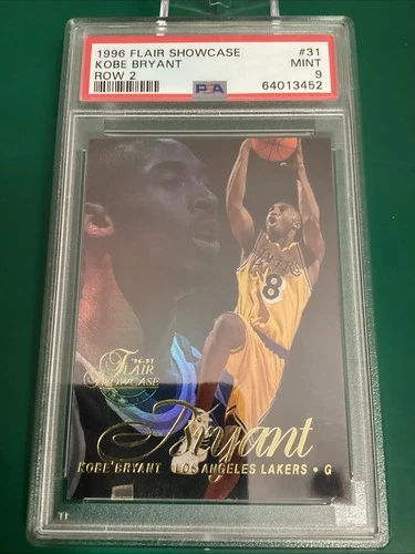 1996-97 Flair Showcase - Kobe Bryant #31 Row 2 (RC) 3452 PSA 9 SP 1:180 Odds