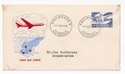 STAMP DENMARK "KOBENHAVN" "AIRPLANE" 1961 FDC ENVELOPE