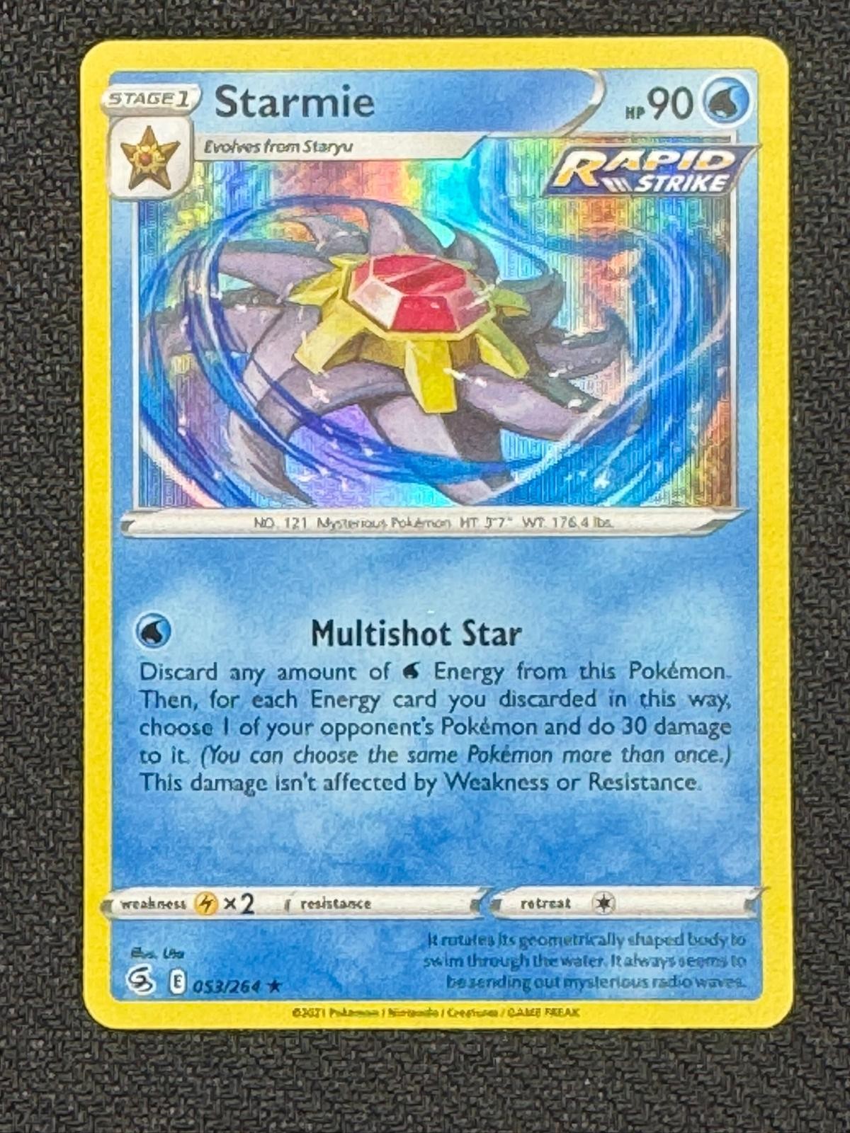 Starmie 053/264 Holo Rare Fusion Strike Pokemon Near Mint