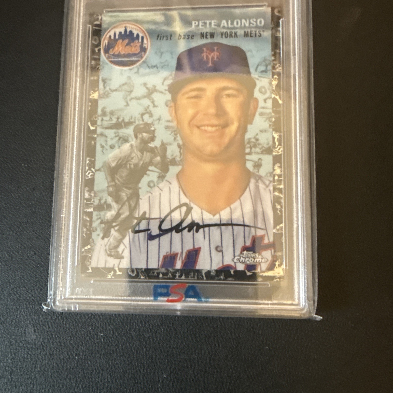 2023 TOPPS CHROME PLATINUM PETE ALONSO TOILE CREAM BLACK REFRACTOR /10 PSA 10 view 4