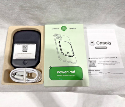 NEW Casely MagSafe Battery Pack Charger Black 5000mAh, 5V Power Pod For iPhone