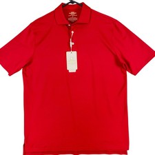 Hart Schaffner Marx Polo Shirt Mens Medium Red Luxury Performance Stretch Golf
