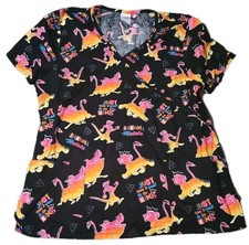 Disney Scrub Top The Lion King Hakuna Matata Simba Timon Pumba Women Large 27x21