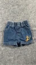 Vintage Y2K Winnie the Pooh Tigger Baby Shorts Denim 3-6 Months Elastic Waist