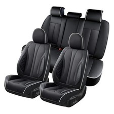 5-Seater Car Seat Covers Fit for Front and Rear Seats of Full Set Black White
