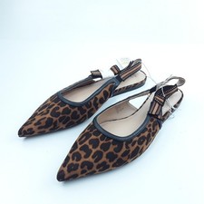 A New Day London Pump Womens Brown Leopard Print Pointed Toe Flat Shoes