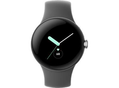 GOOGLE Pixel Watch Wi-Fi Smartwatch Edelstahl Fluorkautschuk,130 210mm