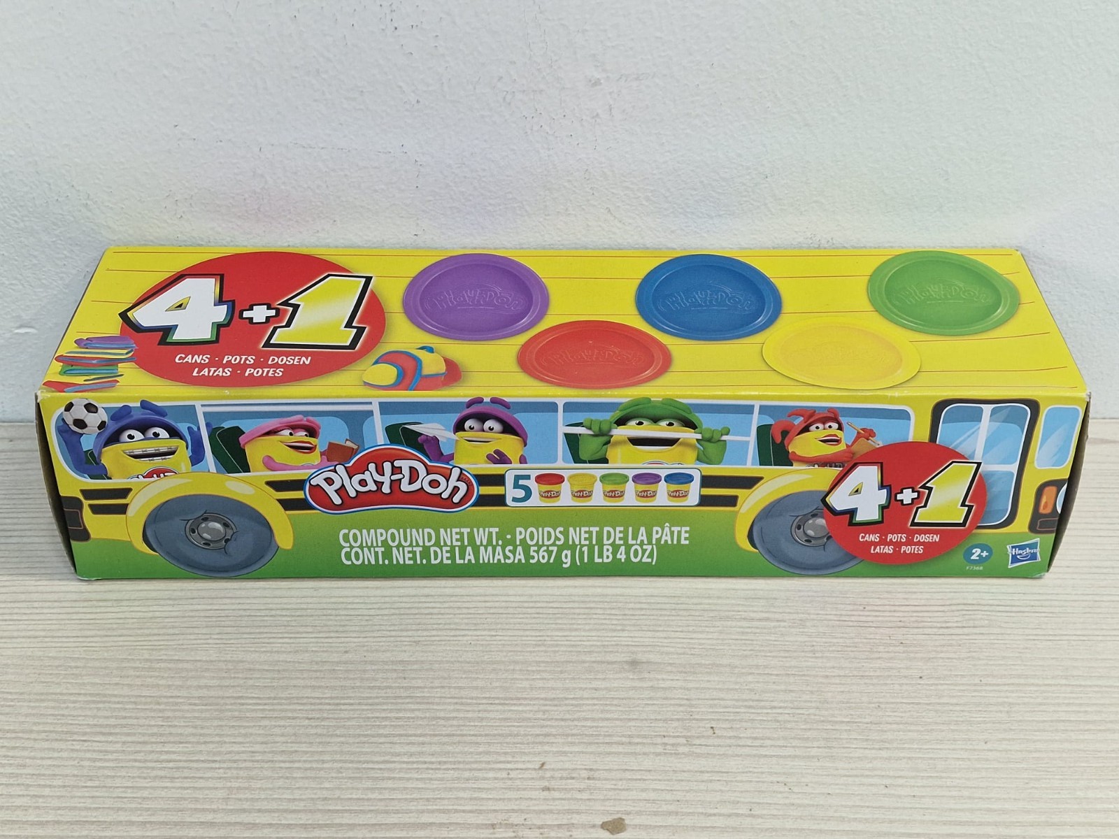 Play-Doh Schulbus 5er-Pack, 112g-Dosen in verschiedenen Farben