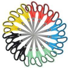Westcott 8" Straight Stainless Steel Soft Handle Scissors, Assorted Colors, P