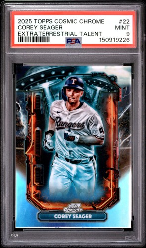 2025 TOPPS COSMIC CHROME EXTRATERRESTRIAL TALENT #22 COREY SEAGER PSA 9