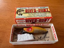 VINTAGE Heddon River Runt Spook Sinking Lure Crankbait in original box, VG