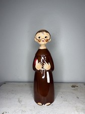 Vintage Japan Ceramic Monk Music Box Decanter Friar - Plays Dominique, Works