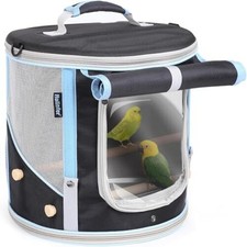 Small to Medium Bird Travel Carrier Cage, Portable Parrot Medium Carrier Black