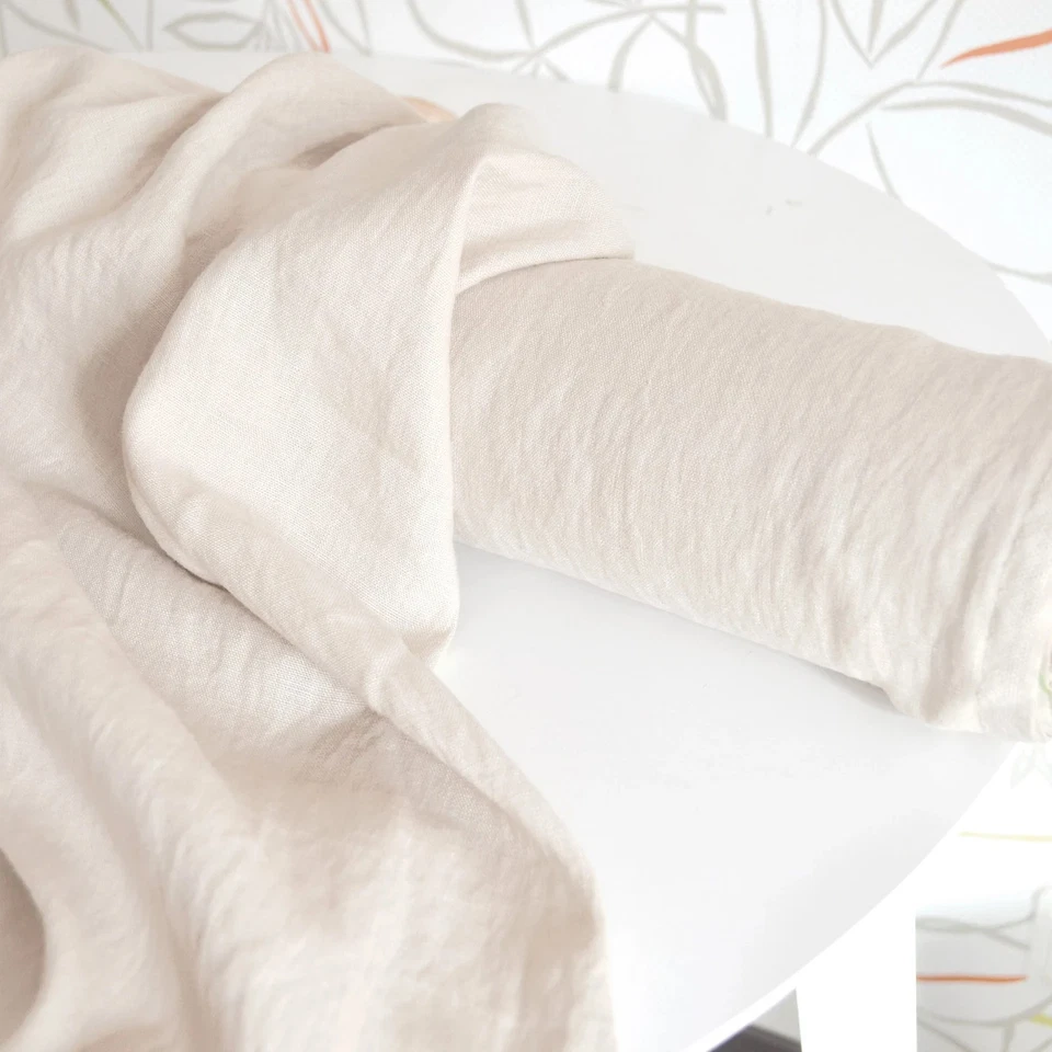 Apple Green Linen Fabric by the Yard | Lightweight Soft Woven Cloth for Sewing - Image 2 of 4