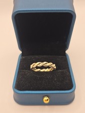 Sterling Silver 925 Twisted Braided Round Ring Band Wedding Eternity Size 8.25