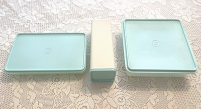 6 Pc Lot Tupperware Snack-Stor Container, Bacon Keeper, & Cheese Container