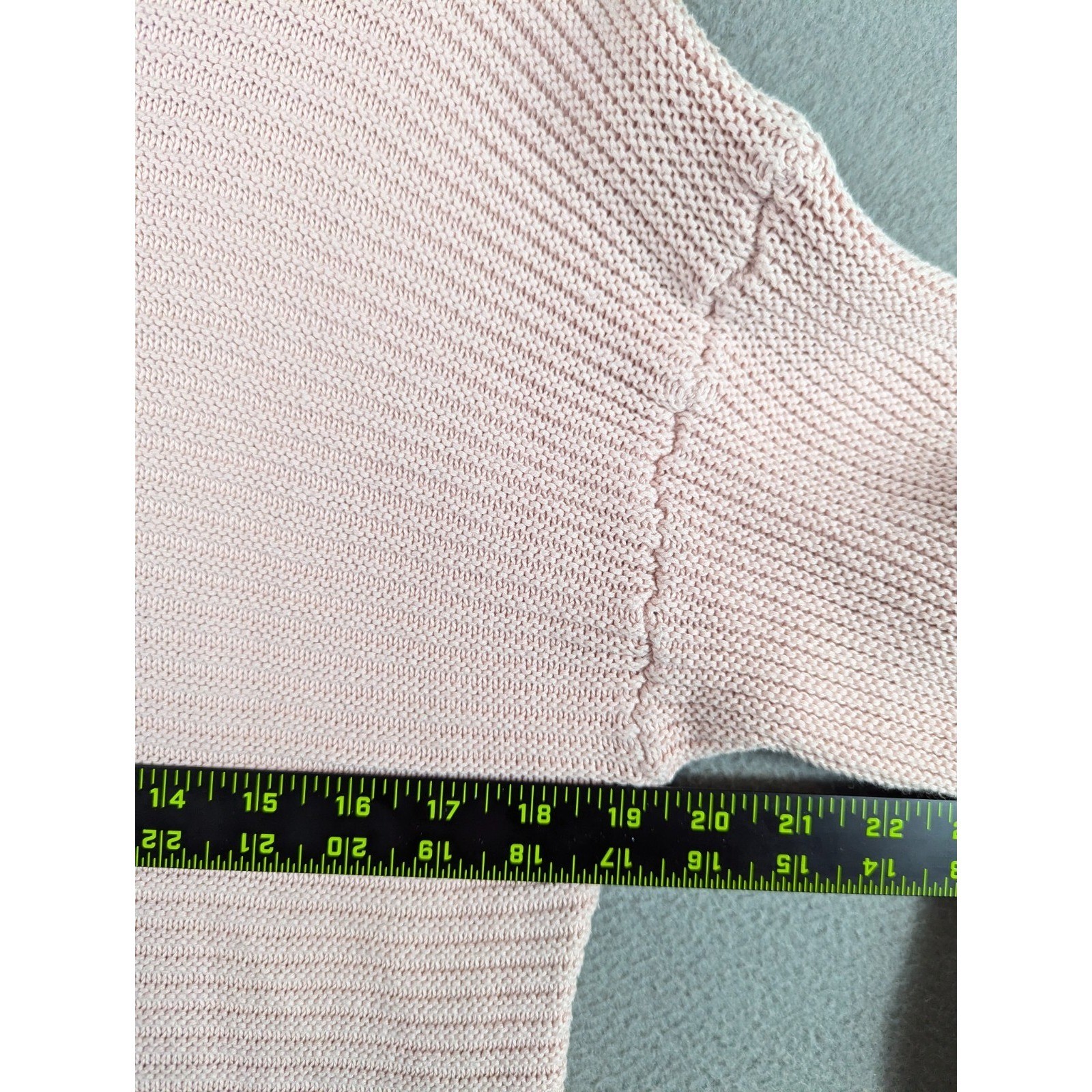 Charter Club Sweater Womens Sz XL Pink Knit V-Neck Chunky Long Sleeves Pullover