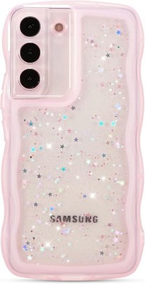 Samsung Galaxy S22 5G Case 6.1'' Cute Curly Wave Star Glitter Bling Soft TPU Cove