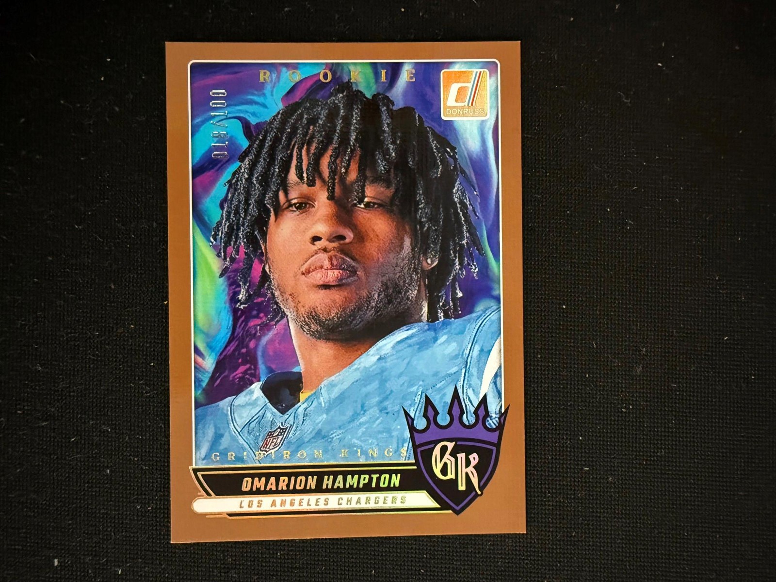 Omarion Hampton 2025 Donruss Gridiron Kings Rookie /100 Los Angeles Chargers D48