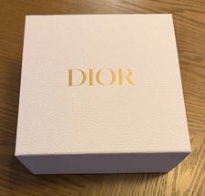 Dior White Square Gift Box with Gold Logo Branded Packaging Gifting Storage