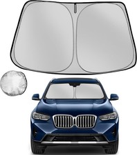 Windshield Sun Shade For Bmw X3 2018-2026 Foldable Blocks Uv Rays Custom Fit