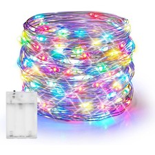Fairy Lights Battery Operated 20 FT 60 LED Silver Wire Waterproof String Lights