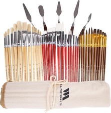 WA Portman 38-pc Professional Acrylic Paint Brush Set with 5 Palette Knives -...
