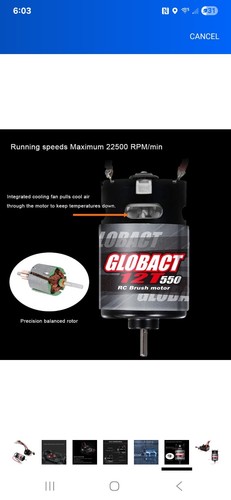 GLOBACT 550 Brushed Motor 12T and 80A ESC Brushed Motor ESC Combo ESC Dual - Picture 16 of 16