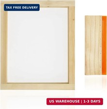 Worown 1 Piece 8 x 10 Inch Wood Silk Screen Printing Frame with 110 White Mesh a